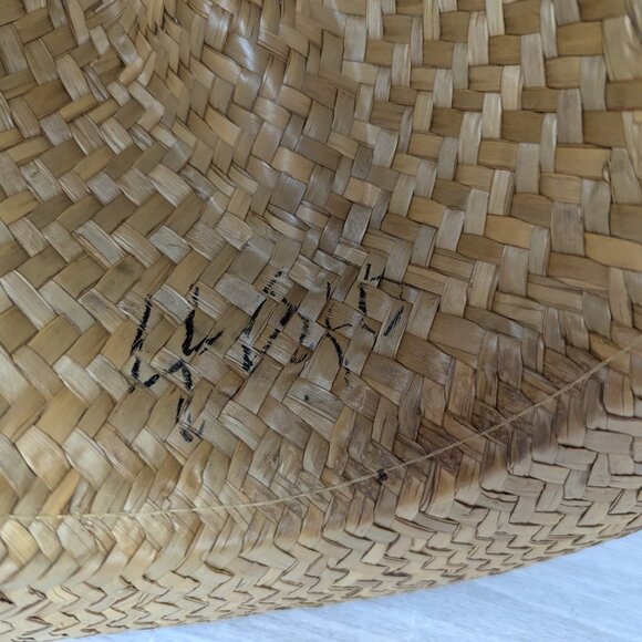 Vintage Women's Woven Straw Hat w/Tan Accent Band - Picture 10 of 14